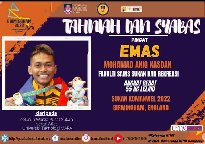 UiTM ucap tahniah kepada Aniq