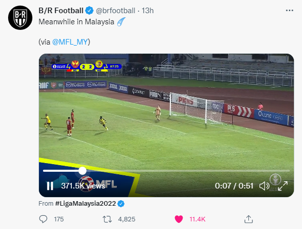 Gol padu Sean Selvaraj diciap B/R Football, tarik perhatian antarabangsa