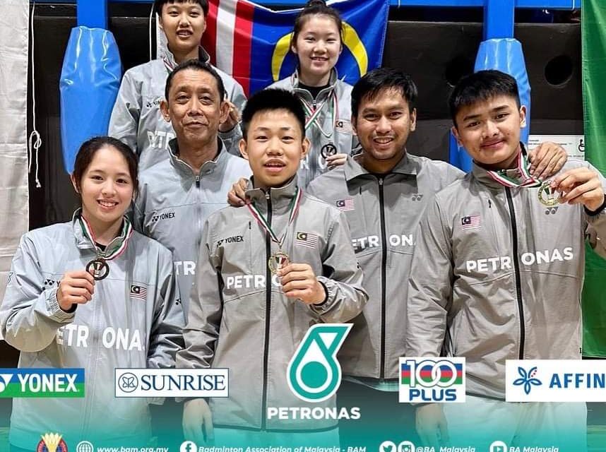 Skuad badminton bawah 19 tahun cemerlang di Itali