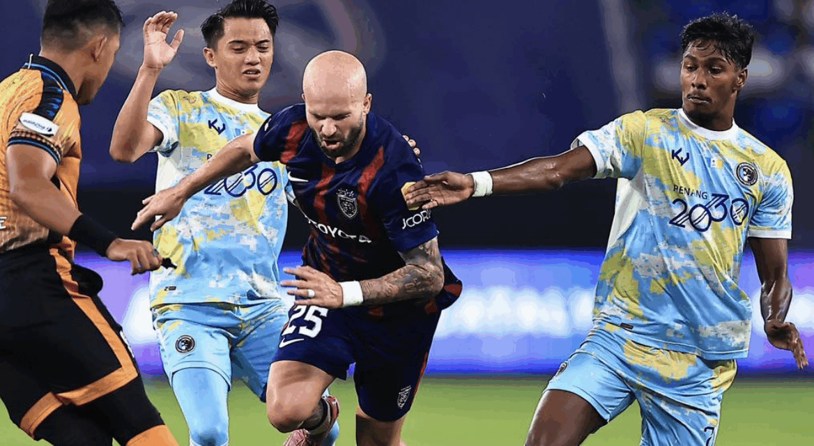 Jdt berpesta gol benam penang di stadium sultan ibrahim